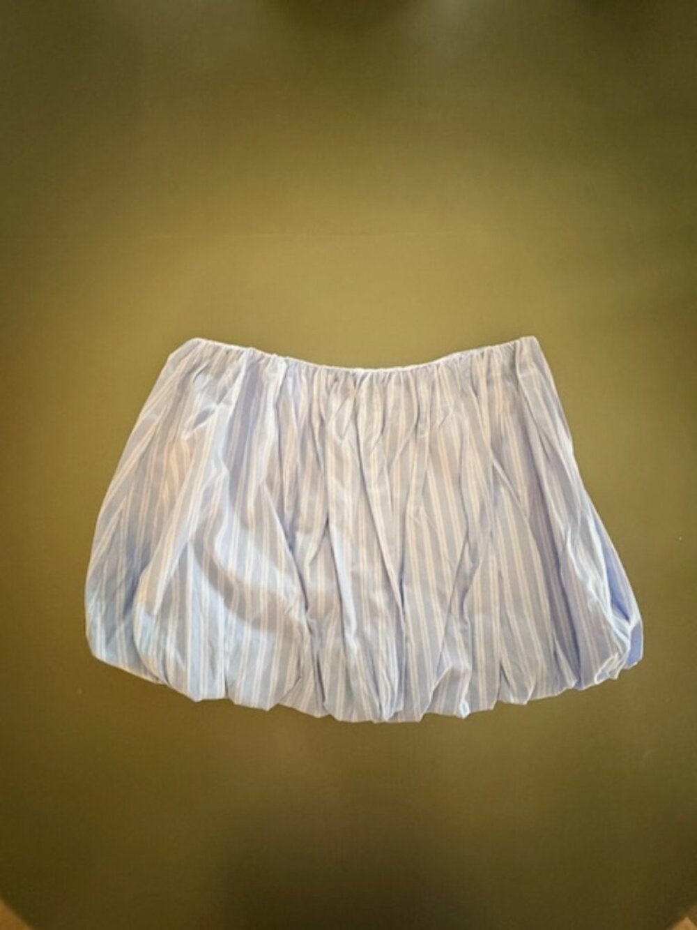 GB Gianni Bini Mini Bubble Skirt Junior Large Blue White Stripe Poplin NEW